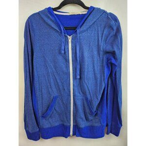 Abbot + Main Blue Long Sleeve Full Zip Pockets Lightweight Hoodie Small